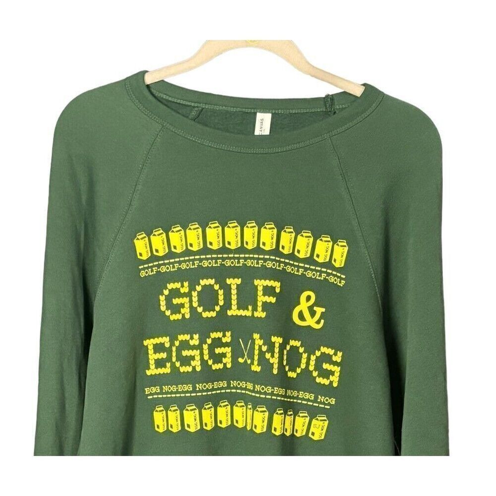 New Golf and Eggnog Sweater Size XL Unisex Holiday Green Funny Gift Novelty - Picture 3 of 8